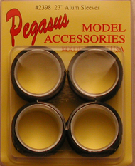  Pegasus Hobbies  1/24-1/25 -1/25 Aluminum Polished 23" Sleeves w/Rubber Tires (4) PGH2398