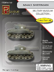 Pegasus Hobbies  1/144 M4A3 Sherman Tank (2) (Assembled) PGH750