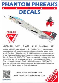  Phantom Phreaks Decals  1/32 F-4B Phantom II VMFA-531 1972 PPD32040