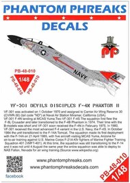  Phantom Phreaks Decals  1/48 F-4N Phantom II VF-301 Devils Disciples PPD48010