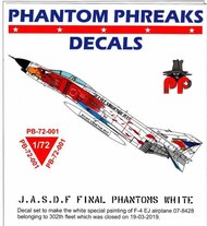  Phantom Phreaks Decals  1/72 F-4EJ Phantom II JASDF Final White Phantom PPD72001