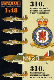 310.CS Fighter Sqn in Battle of Britain. . TEMPORARILY SAVE 1/3RD!!!Hawker Hurricane Mk.I R4085 NN -Ahawker Hurricane Mk.I P3143 NN -Dhawker Hurricane Mk.I V6643 NN -Yhawker Hurricane Mk.I V6619 NN -Vhawker Hurricane Mk.I V6556 NN -E #PPD-48001