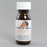 Plastic Weld polystyrene cement/glue for polystyrene plastic (2 fl.oz/57ml) ;;; This solvent sticks all normal model making plastics, i.e. perspex, ABS, butyrate, styrene, acrylic etc.It has a long shelf life, is fast acting (grabs in seconds), and has a #PWPPC-2