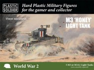  Plastic Soldier  15mm 15mm WWII M3/M3A1 Honey Light Tank (5) & Crew (10) PSO1553