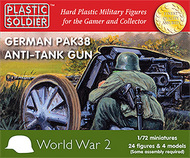  Plastic Soldier  1/72 WWII German Pak 38 Anti-Tank Gun (4) & Crew (24) PSO7217