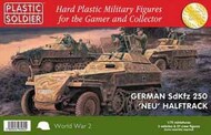 WWII German SdKfz 250 Halftrack (3) & Crew (27) #PSO7249