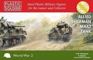  Plastic Soldier  1/72 WWII Allied M4A2 Sherman Tank (3) & Crew (6) PSO7251