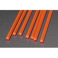  Plastruct  NoScale Red Flourescent Acrylic Rods (7) PLA90273