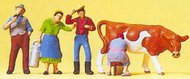  Preiser  HO Farmers w/Cow (4) PRZ10044