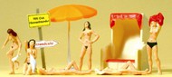  Preiser  HO Female Sunbathers w/Cabana (6) PRZ10107