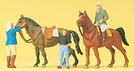 Rider Mounted on Horse, Groomer w/Horse & Trainer #PRZ10503