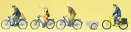  Preiser  HO Cyclists (4) & Bicycle Trailer PRZ10507