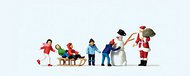  Preiser  HO Santa, Snowman & Children (5) PRZ10626