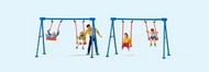 Children (4) Playing on Swing Set & Adult #PRZ10630