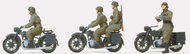 Unpainted German Reich BMW R12 Motorcycle Crew 1939-45 (3 Motorcycles, 4 Soldiers) (Kit) #PRZ16598