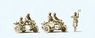  Preiser  HO Unpainted Russian Motorcycle Crew (5) & Cycles (2) WWII (Kit) - Pre-Order Item* PRZ16614