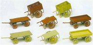  Preiser  HO Carts/Wagons (8) (Kit) PRZ17103