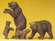  Preiser  HO Brown Bears & Cubs (4) PRZ20386