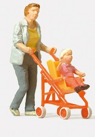  Preiser  HO Woman Pushing Child in Stroller PRZ28079