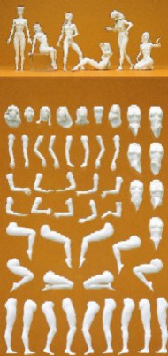  Preiser  1/24 Unpainted Nude Female Figures (6) (Kit) PRZ58001
