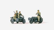  Preiser  1/72 Unpainted German Reich Motorcycle Crew  (5) & Motorcycle w/Sidecar (2) 1939-45 (Kit) PRZ72538