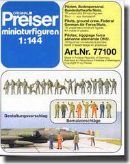  Preiser  1/48 Unpainted German Air Force/NATO Pilots & Ground Crew PRZ77100