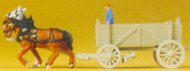  Preiser  N Horse Drawn Box Wagon w/Man PRZ79475