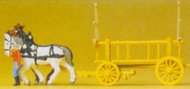  Preiser  N Horse Drawn Hay Wagon w/Woman Walking PRZ79476