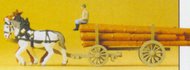 Horse Drawn Log Wagon w/Rider #PRZ79477