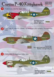  Print Scale Decals  1/144 Curtiss P-40 Kittyhawk PSL14406