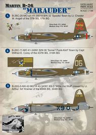 Print Scale Decals  1/144 Martin B-26 Marauder: 1. B-26C-20-MO s/n 41-3 PSL14407