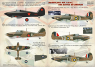  Print Scale Decals  1/144 Hawker Hurricane Mk.I Battle Of Britain Aces PSL14416