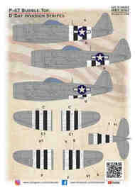 Republic P-47D Bubble Top. D-Day Invasion Stripes #PSL14426