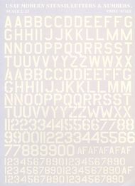  Print Scale Decals  1/32 USAF modern stencil letters and numbers White PSL32001