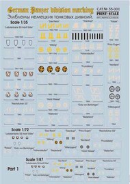  Print Scale Decals  1/35 Emblems tank division of Germany 1939-45. A part 1 PSL35-001