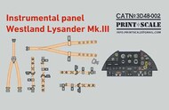  Print Scale Decals  1/48 Westland Lysander Mk.III Instrumental panel PSL3D48-002