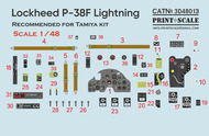 Instrumental panel Lockheed P-38 Lightning #PSL3D48-13