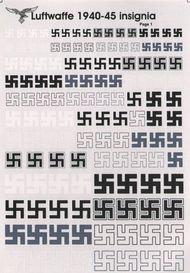  Print Scale Decals  1/48 German Swastikas: various styles and sizes 1/ PSL48007