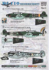  Print Scale Decals  1/48 Messerschmitt Bf.110 Part.2 (5) 110D Red 65 Z PSL48028