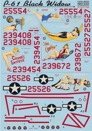  Print Scale Decals  1/48 Northrop P-61A Black Widow Part 1 (6) 44-5527 PSL48034