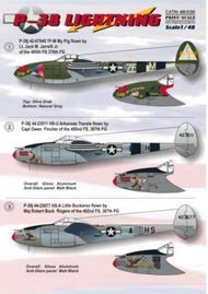  Print Scale Decals  1/48 Lockheed P-38 Lightning Part 1. 1. P-38J 42-6 PSL48036