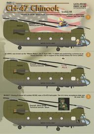  Print Scale Decals  1/48 CH-47 Chinook Part 1: 1. CH-47 89-00150 'Blac PSL48043