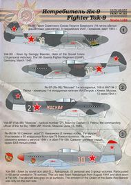  Print Scale Decals  1/48 Yakovlev Yak-9: 1. Yak-9U - flown by Georgiy PSL48057
