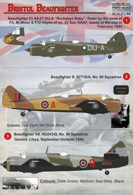  Print Scale Decals  1/48 Bristol Beaufighter 1. Beaufighter Mk.21 A8-2 PSL48062