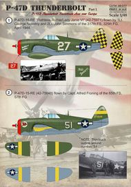  Print Scale Decals  1/48 Republic P-47D Thunderbolt Razorback Aces ove PSL48077