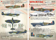  Print Scale Decals  1/48 Spitfire Mk.V Aces Part-1 PSL48122