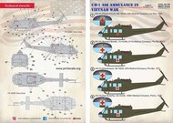  Print Scale Decals  1/48 Bell UH-1 Air Ambulance in Vietnam War Part 2 PSL48189