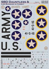  Print Scale Decals  1/48 SBD Dauntless and A-24 Banshee in combat. Part 3 PSL48195