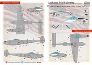 Print Scale Decals  1/48 Lockheed P-38 Lightning in Bare Metal PSL48260