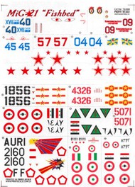  Print Scale Decals  1/72 Mikoyan MiG-21 Fishbed (15) Blue 40; White ou PSL72009